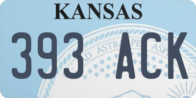 KS license plate 393ACK