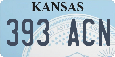 KS license plate 393ACN
