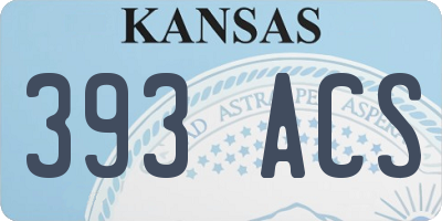 KS license plate 393ACS