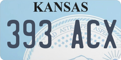 KS license plate 393ACX