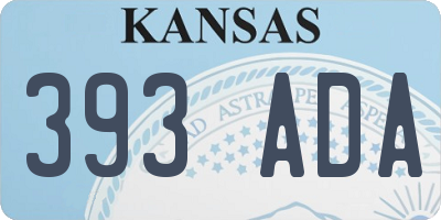 KS license plate 393ADA