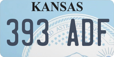 KS license plate 393ADF