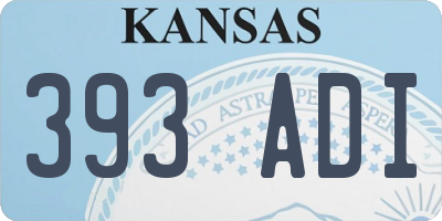 KS license plate 393ADI