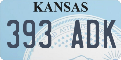 KS license plate 393ADK