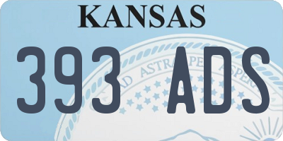 KS license plate 393ADS