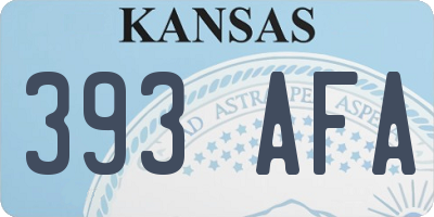 KS license plate 393AFA
