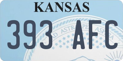 KS license plate 393AFC