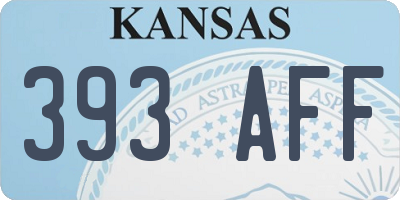 KS license plate 393AFF
