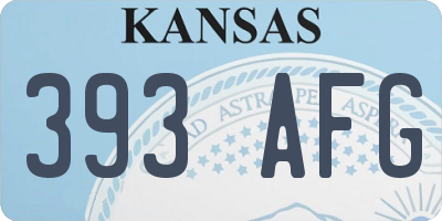 KS license plate 393AFG