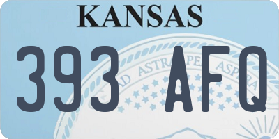 KS license plate 393AFQ