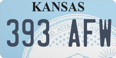 KS license plate 393AFW