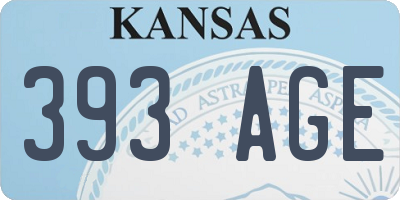 KS license plate 393AGE