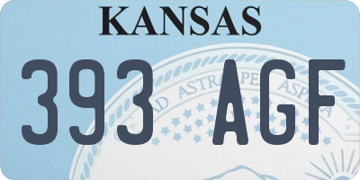 KS license plate 393AGF
