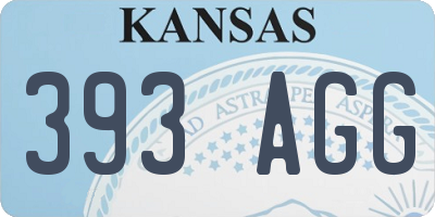 KS license plate 393AGG
