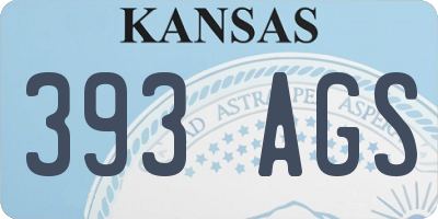 KS license plate 393AGS