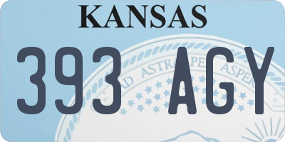 KS license plate 393AGY