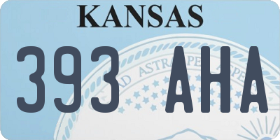 KS license plate 393AHA