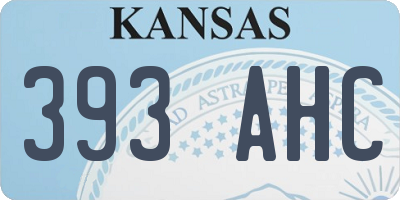 KS license plate 393AHC