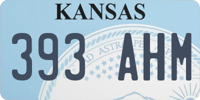 KS license plate 393AHM