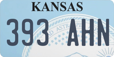 KS license plate 393AHN