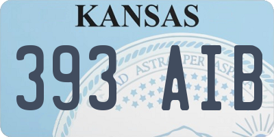 KS license plate 393AIB