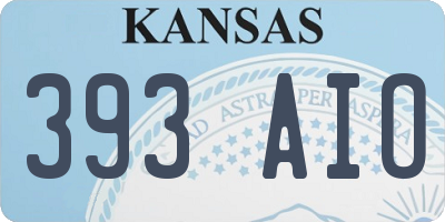 KS license plate 393AIO