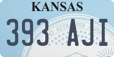 KS license plate 393AJI