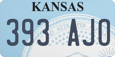 KS license plate 393AJO