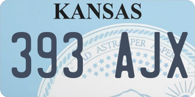 KS license plate 393AJX