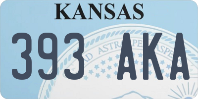 KS license plate 393AKA