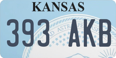 KS license plate 393AKB