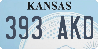 KS license plate 393AKD