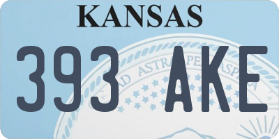 KS license plate 393AKE