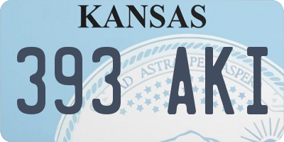 KS license plate 393AKI