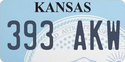KS license plate 393AKW