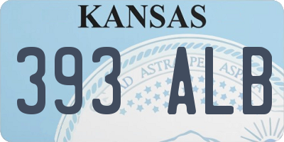 KS license plate 393ALB