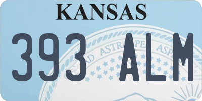KS license plate 393ALM