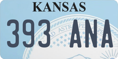 KS license plate 393ANA