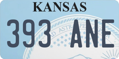 KS license plate 393ANE