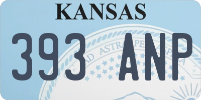 KS license plate 393ANP