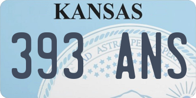 KS license plate 393ANS