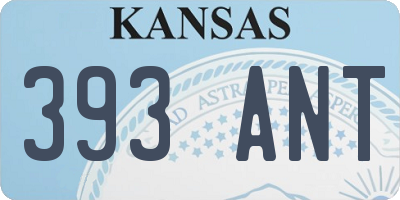 KS license plate 393ANT