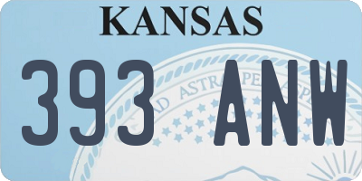 KS license plate 393ANW