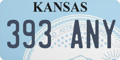 KS license plate 393ANY