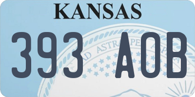 KS license plate 393AOB