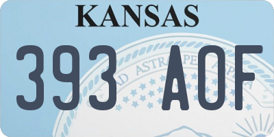 KS license plate 393AOF