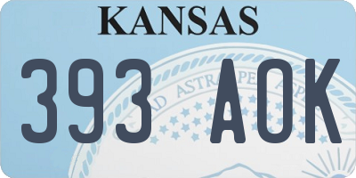 KS license plate 393AOK