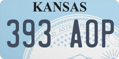 KS license plate 393AOP