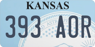 KS license plate 393AOR