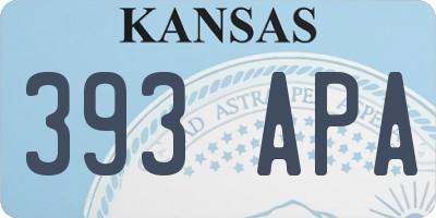 KS license plate 393APA